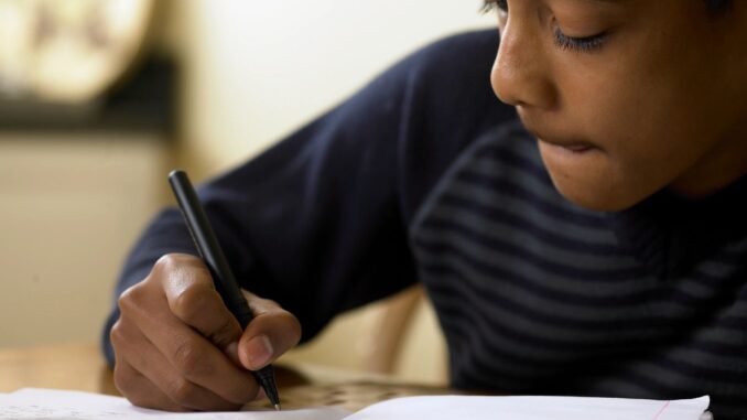 boy studying